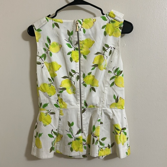 EUC Kate Spade Thalia Lemon Peplum Top size 10 - Picture 5 of 5